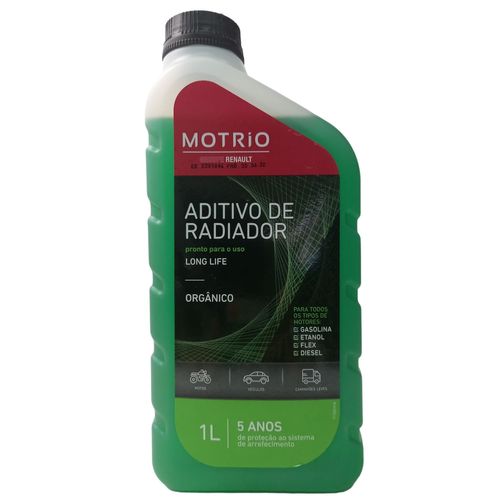 Aditivo para Água do Radiador Renault/Motrio Pronto para Uso Orgânico Long Life Coloração Verde 1L