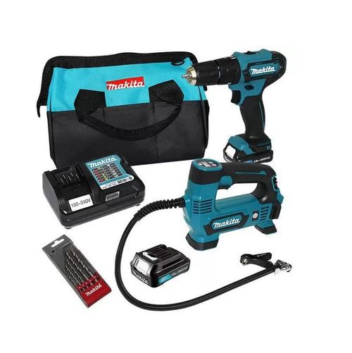 Combo Parafusadeira de Impacto + Compressor de Ar + 2 Baterias + Carregador  KITHP333+MP100 - Makita