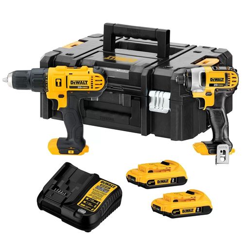 Combo Furadeira Parafusadeira de Impacto 20V Máx DCK222D2T-BR Bivolt Dewalt