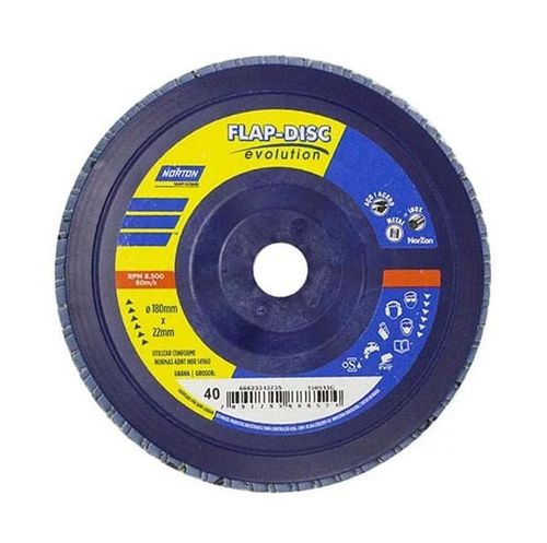 Disco Flap Fibra 180mm Gr 40 - Norton