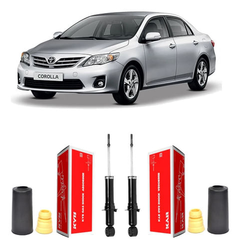 Par Amortecedor Traseiro + Kit Corolla 2009 2010 2011 2012