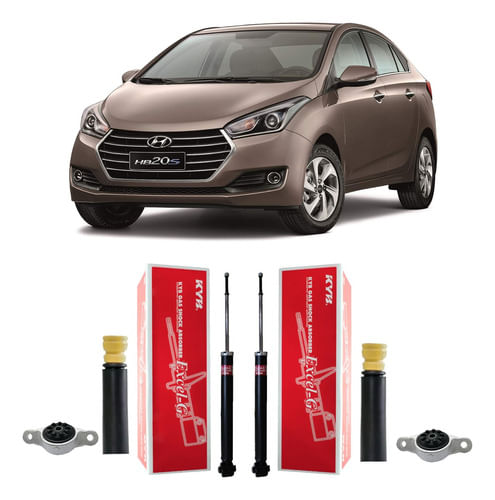 Kit Amortecedor Traseiro + Batente Coifa Hb20s 2012 A 2020