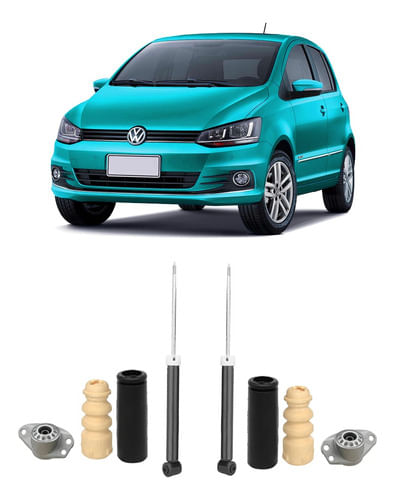 Par Amortecedor + Kit Coxim Traseiro Fox 2017 2018 2019 2020
