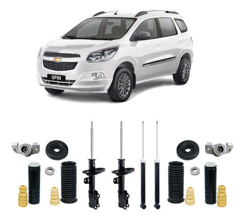 4 Amortecedor + Kit Coxim Completo Spin 2013 2014 2015 2016