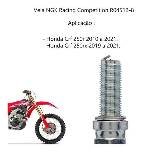 Vela Ngk Iridium R0451b-8 Crf 250r 2010 Até 2021