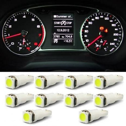 Kit 10 Lâmpadas Led Pinguinho T5 1 Led Painel Carro Moto