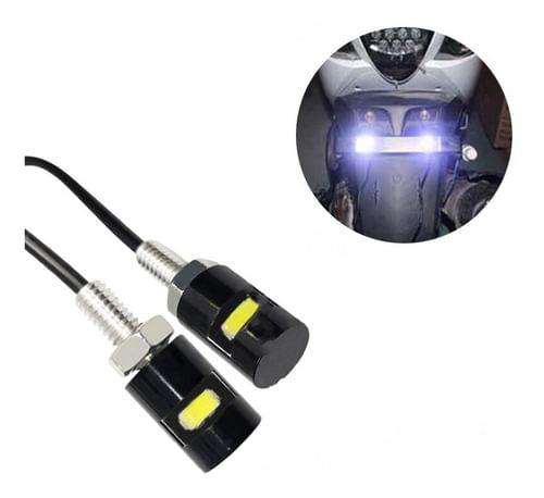 Par Parafuso Luz Com 1 Led Universal Para Placa Moto Carro