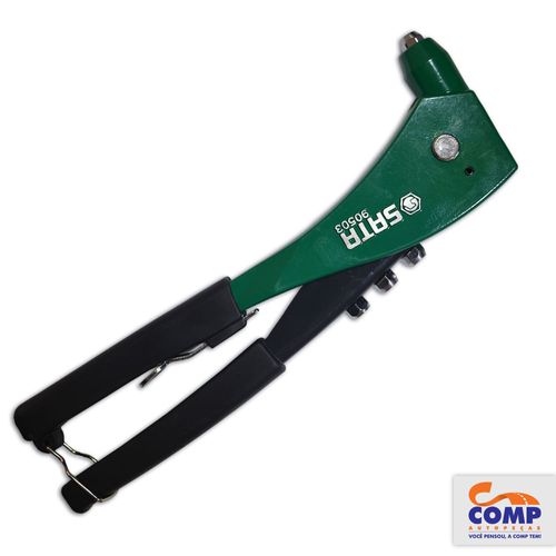 Alicate Rebitador Sata Cabo Ergonômico Corpo Aço 4 Pontas Chave Rebites 2.4 3.2 4.0 4.8 ST90503SC