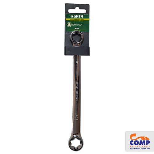 Chave Mecânica E-Torx Sata E20 x E24 Aço Vanádio Espelhado Remoção Parafusos Torx ST40212SC