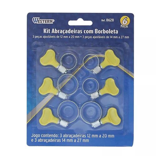 Kit de Abraçadeira Borboleta 6 Peças Western 8628