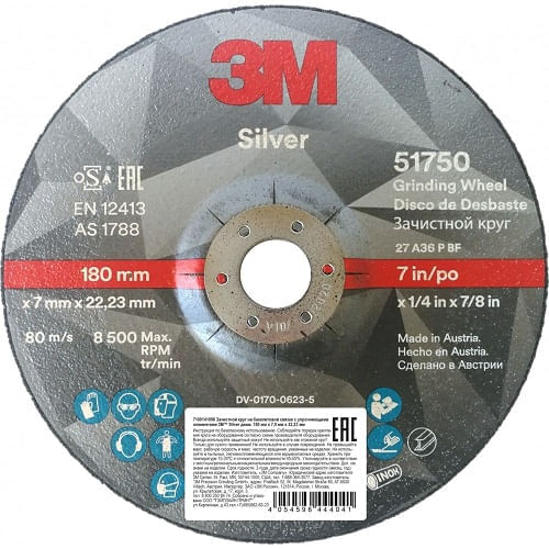 Disco Desbaste Silver 180X7X22 T27 3M