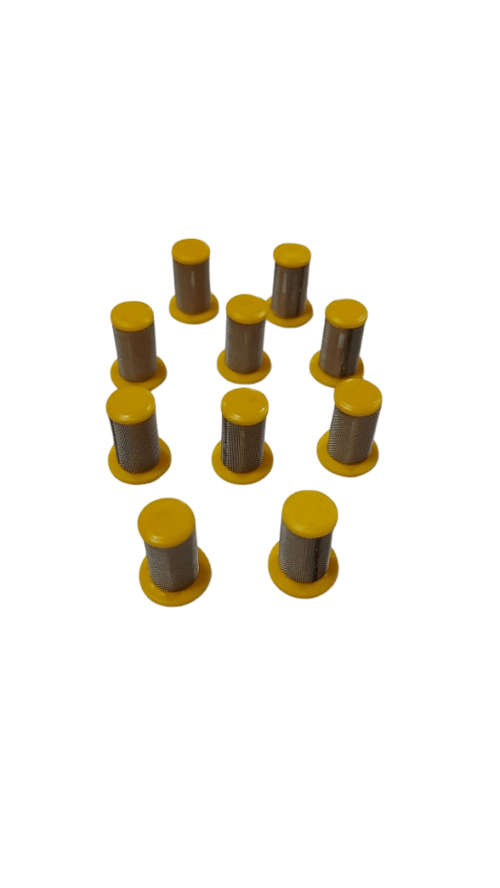 Kit 10 Peneiras Filtro de Bico Para Pulverizadores Amarela Malha 80 Com Trama Inox Magnojet