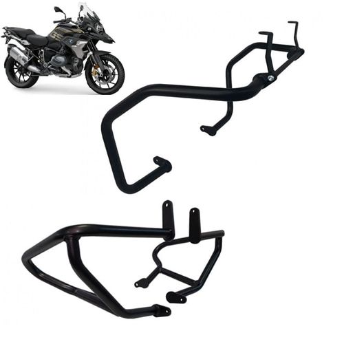Combo Protetor Motor Start Inferior Preto + Protetor Superior Preto Bmw 1250 Gs