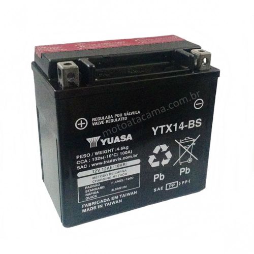 Bateria Yuasa Ytx14-Bs Gs 750 / 800 / 850 / 1200 / 1250 V-Strom