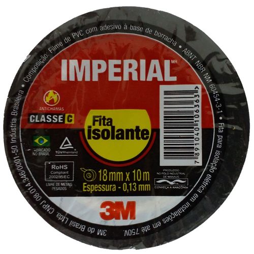 Fita Isolante Imperial 3M Slim 18mm x 10 metros