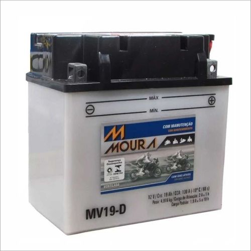 Bateria Ventilada Moto Moura 12V 19Ah MV19-D ARCTIC CAT CHEETAH COUGAR EXT PANTERA PANTHER BRP QUEST