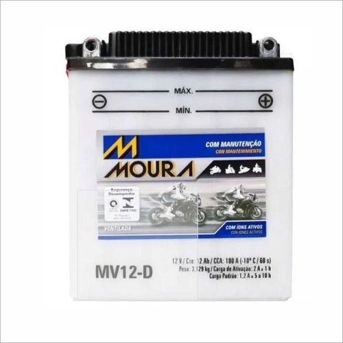 Bateria Ventilada Moto Moura 12V 12Ah MV12-D BMW 650 GS HONDA CB550SC NIGHTHAWK CB650SC