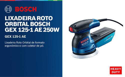 Lixadeira Roto Orbital Excêntrica - 220v - 250w - GEX 125-1 AE -  Bosch