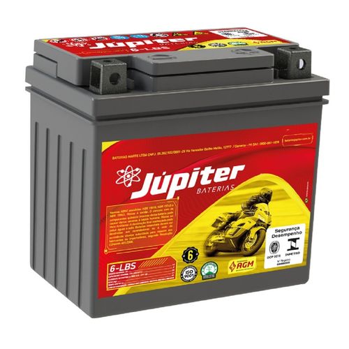 Bateria AGM Moto Júpiter 12V 6Ah 6-LBS CANNONDALE S440 X440 X440S EX400 MX400 XC400 HONDA BIZ 125
